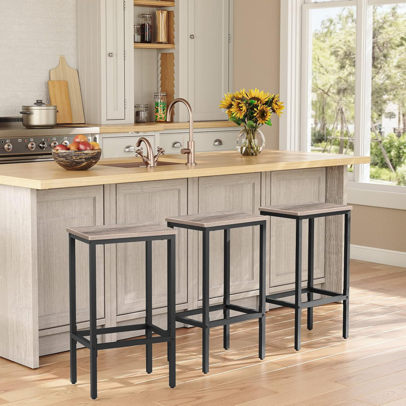 Set Of 2 Bar Stools 24.4 Inch Height Bar Stools Set Of 2 Bar Chairs Kitchen Breakfast Bar Stools With Footrest